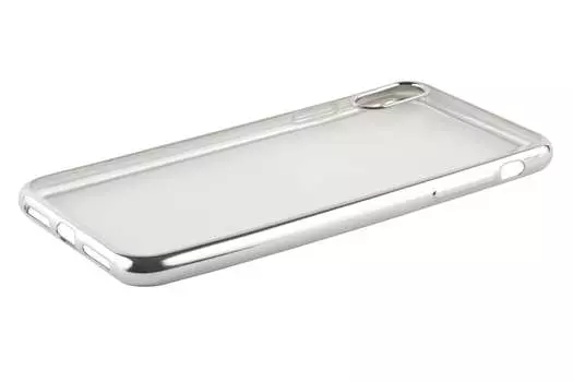 Чехол-накладка Red Line iBox Blaze для смартфона Apple iPhone XS Max, силикон, прозрачный/серебристый