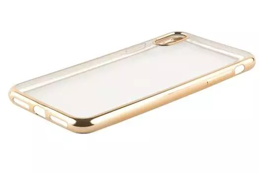 Чехол-накладка Red Line iBox Blaze для смартфона Apple iPhone XS Max, силикон, прозрачный/золотистый