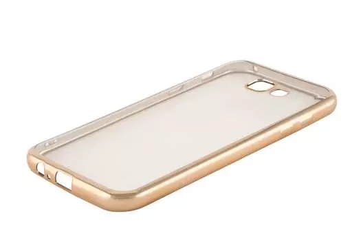 Чехол-накладка Red Line iBox Blaze для смартфона Samsung Galaxy A7 (2017), силикон, прозрачный/золотистый