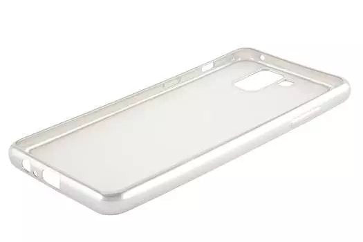 Чехол-накладка Red Line iBox Blaze для смартфона Samsung Galaxy A8 2018 (A530), силикон, прозрачный/серебристый