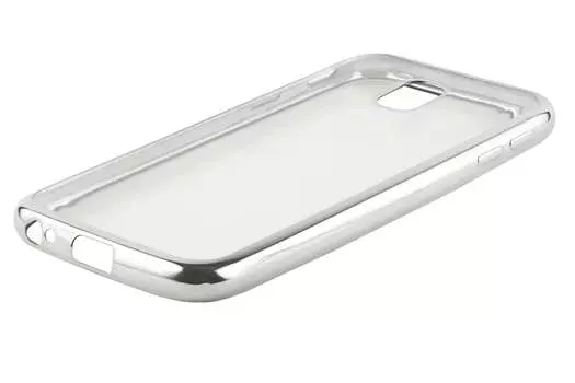 Чехол-накладка Red Line iBox Blaze для смартфона Samsung Galaxy J3 (2017), силикон, прозрачный/серебристый