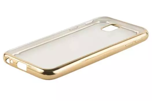 Чехол-накладка Red Line iBox Blaze для смартфона Samsung Galaxy J3 (2017), силикон, прозрачный/золотистый