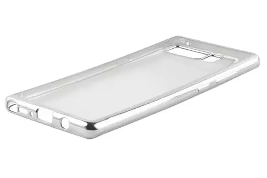 Чехол-накладка Red Line iBox Blaze для смартфона Samsung Galaxy Note 8, силикон, прозрачный/серебристый