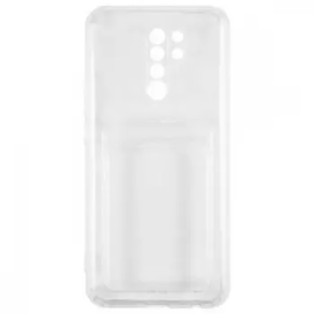 Чехол-накладка Red Line IBox Crystal с кардхолдером для смартфона Xiaomi Redmi 9, силикон, прозрачный (УТ000027272)