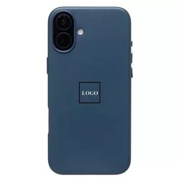 Чехол-накладка ORG SM002 для смартфона Apple iPhone 16 Plus, экокожа, синий (234502)