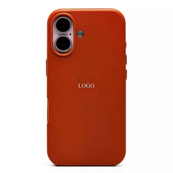 Чехол-накладка ORG SM002 SafeMag для смартфона Apple iPhone 16, экокожа, серо-коричневый (238430)