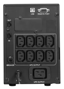 Источник бесперебойного питания Powercom SMART KING PRO+, Интерактивная, 3000 ВА / 2400 Вт, Tower, IEC, LCD, Serial+USB, USB, SmartSlot