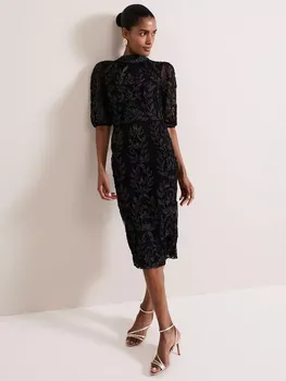 Платье Phase Eight Misha Tapework Shimmer, черный