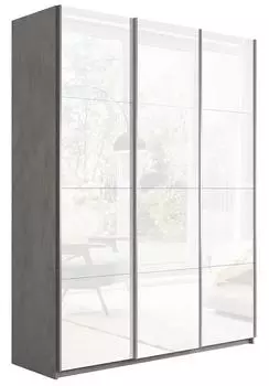 Шкаф Прайм 3 TM_L-210 Бетон Стекло белое 2100*2300*570