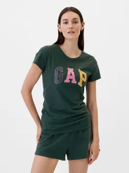 Хлопковая футболка с логотипом Gap, зеленый