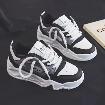 Fashion New Literary Style Board Shoes Female Niche Fashion Casual All Match Thick Soled Bread Shoes Student Non-slip Sports Shoes 35-40 35 бежевый