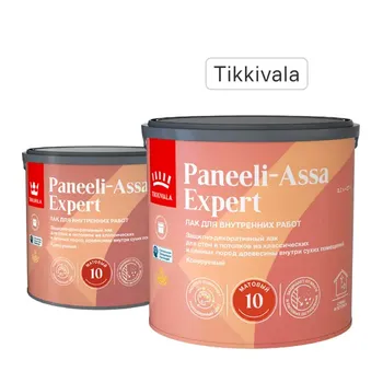 Лак для стен и потолков Tikkurila Paneeli-Assa Expert База EP бесцветный матовый 2.7 л