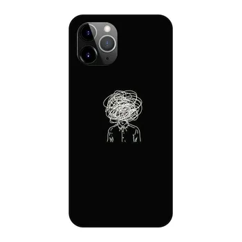 Грустная депрессия черное слово iPhone 12 13 Pro Mini Max черный чехол Art водонепроницаемый бампер TPU сексуальный защитный чехол для телефона кожа для iPhone 13