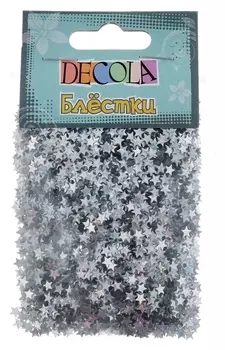 Декор блёстки ЗХК Decola 0.4 мм, 20 г, серебро радужное