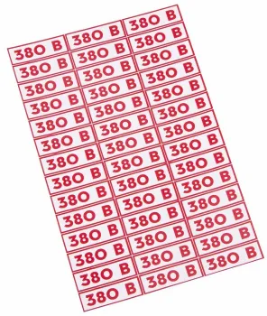 Наклейка Rexant 56-0008 знак электробезопасности " 380 В"10*30 мм (42 шт на листе)