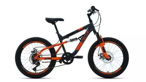 ALTAIR MTB FS 20 disc (20" 6 ск. рост 14") 2020-2021, темно-серый/оранжевый, RBKT1F106004