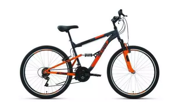 ALTAIR MTB FS 26 1.0 (26" 18 ск. рост. 16") 2020-2021, темно-серый/оранжевый, RBKT1F16E005