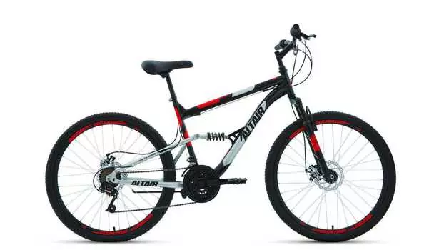 ALTAIR MTB FS 26 2.0 disc (26" 18 ск. рост. 16") 2020-2021, черный/красный, RBKT1F16E013