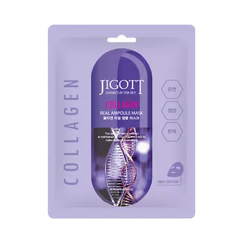 JIGOTT Тканевая маска для лица коллаген COLLAGEN Real Ampoule Mask