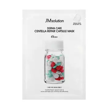JM SOLUTION Маска для лица восстанавливающая с экстрактом центеллы азиатской Clear Derma Care Centella Repair Capsule Mask