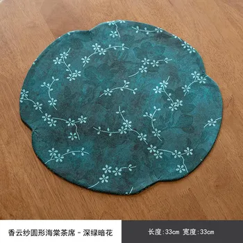 Китайский тканевый двусторонний сухой коврик для заваривания чая Zen, профессиональная тряпка, впитывающая глина, чайный коврик, яблочный обеденный скатерть, коврик B-33X27CM
