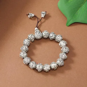 BLINGBAY женский браслет из бисера, браслет на санскрите в древнем стиле, ретро-шар, браслет из бисера, бусины Будды, китайский стиль, ювелирные изделия в этническом стиле