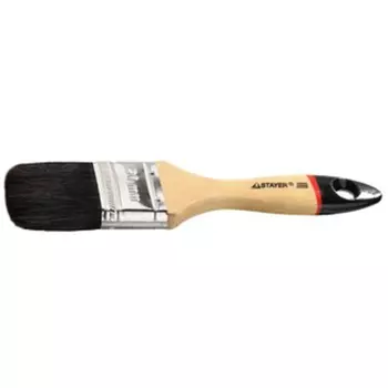STAYER 01022-063 Кисть плоская STAYER "UNIVERSAL-EURO", чёрная натуральная щетина, деревянная ручка, 63мм