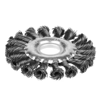 STAYER 35120-125 Щетка STAYER дисковая для УШМ, плетенные пучки проволоки 0.5 мм, 125х22 мм