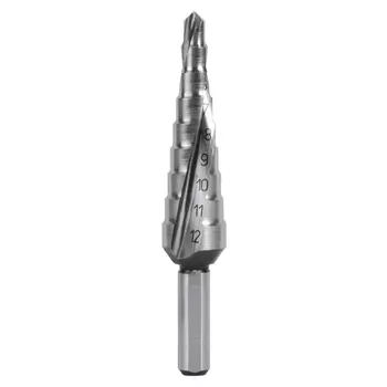 RUKO RK-101050-9E Сверло ступенчатое 4,0-12,0 мм, 9 ступеней, HSS-Co5, 118°, HZ, со спиралевидной канавкой