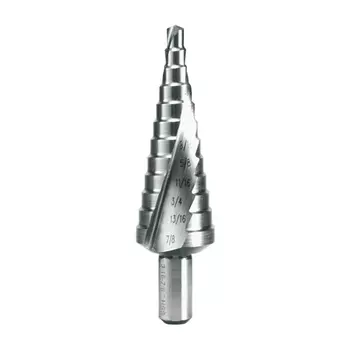 RUKO RK-101704 Сверло ступенчатое 3/16-7/8", 12 ступеней, HSS, 118°, со спиральными стружечными канавками