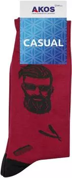 Носки мужские Akos Casual Барбершоп бордовый р.29-31