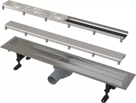 Душевой трап (лоток) AlcaPlast APZ13-DOUBLE9-950 с решеткой и опорами, 95 см