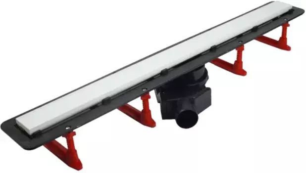Душевой лоток Pestan Confluo Frameless Line 55 белое стекло глянец, хром матовый
