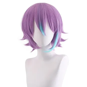 Kamishiro Rui Cosplay Wig High Quality Purple Mix Blue Heat Resistant Synthetic Hair Party Anime Wigs + Wig Cap One Size