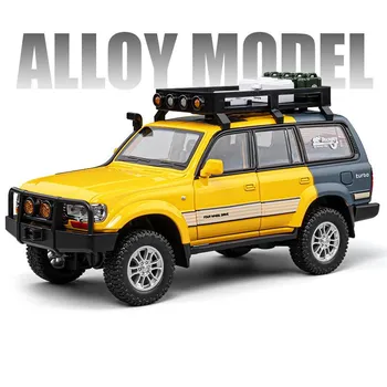 2024 Новая 1/24 Toyota Land Cruiser LC80 литая модель автомобиля из сплава литые металлические внедорожники модель автомобиля звуковая и световая имитация детская игрушка подарок белый