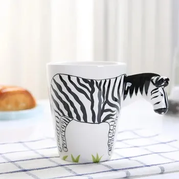 3D трехмерная чашка для воды с изображением животных из мультфильма, высокотемпературная керамическая кружка для молока, кофе, чая, детей, кружка для воды, домашняя кружка 401-500ml
