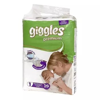 Giggles Premium Newborn Подгузники детские 2-5 кг 56 шт
