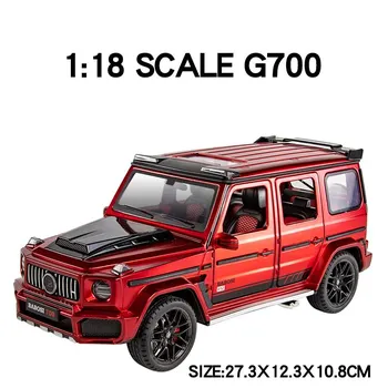Большой 1:18 полномасштабных внедорожников Mercedes Benz G700 из литого металла, модель автомобиля, игрушечная модель, звук и свет, детская игрушечная машинка, подарок для мальчика белый