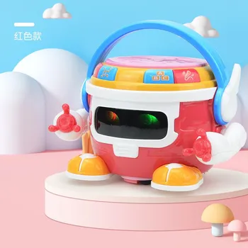 Lighting And Music Projection Hand Drum, Electric Multi-Functional Early Education Universal Robot, Infant And Children S Toys