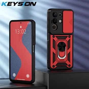 KEYSION Противоударный чехол для VIVO Y29 4G Мягкий силиконовый + защитный чехол для камеры из поликарбоната с металлическим кольцом и подставкой для телефона VIVO Y29 for VIVO Y29 чёрный