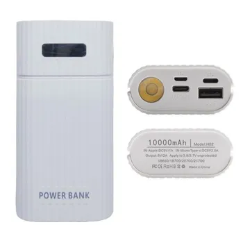 Чехол для Power Bank Универсальный Удобный Без сварки Огнестойкий Ударопрочный Быстрая зарядка со светодиодом B