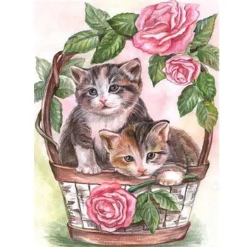 5D DIY алмазная живопись милый кот Алмазная вышивка осенний пейзаж вышивка крестиком полная круглая дрель домашний декор ручной подарок Full Round 15x20CM