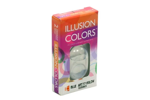 Линзы ILLUSION colors el blue GLOW контактные -2.0/14.0/8.6/2 шт