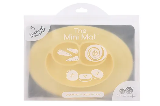 Тарелка EZPZ Mini Mat силикон прилипающ с подставкой лимонная