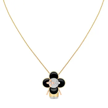 Подвеска Vivienne, 3 золота, черный лак и бриллианты Louis Vuitton, золотой