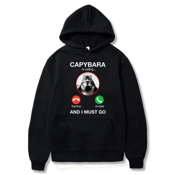 Мужская толстовка с капюшоном Ok I Pull Up Capybara Graphic Print XS чёрный