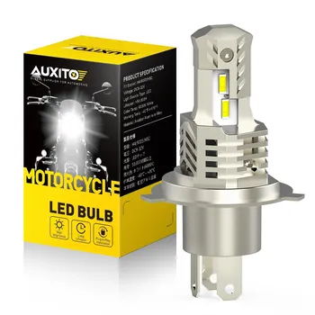 Светодиодные лампы для мотоциклетных фар AUXITO, H4, 12 В, 6000 К