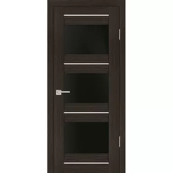 Дверь межкомнатная Profilo Porte PSS-11 экошпон Мокко стекло черный лакобель 2000х700 мм
