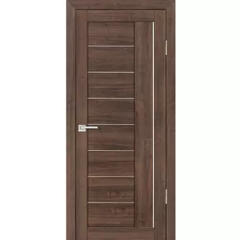 Дверь межкомнатная Profilo Porte PS-17 экошпон Орех пасадена стекло белый сатинат 1900х550 мм