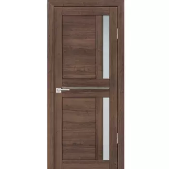 Дверь межкомнатная Profilo Porte PS-19 экошпон Орех пасадена стекло белый сатинат 2000х800 мм